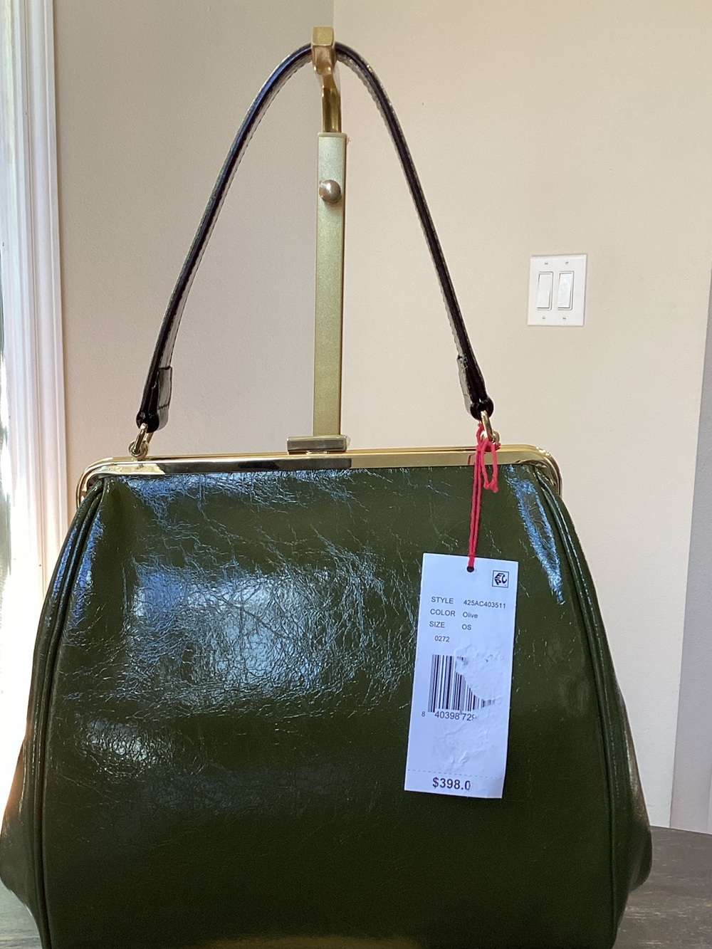 Frances Valentine Katherine Frame Leather Handbag - Picture 3 of 13